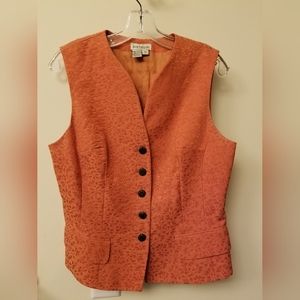 Ann Taylor brocade size 12 vest in orange/mandarin.